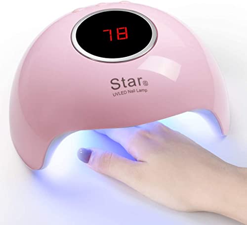 URAQT Secador de Uñas, Lámpara Led Uñas UV LED, 36W Curado de Esmalte de Gel Secador de Uñas Rápido con 18 Cuentas LED, Ajuste de 3 Temporizadores 30/60 / 90s