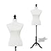HOMCOM Maniquí Femenino de Costura Busto de Señora para Modistas Exhibición Altura Ajustable a 130-168cm Blanco