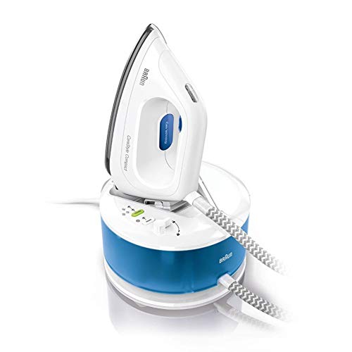 Braun Hogar CareStyle Compact IS2043 Centro de Planchado, Suela 3D Eloxal Plus, Vapor Constante, 2200 W, 1.3 litros, Blanco/Azul