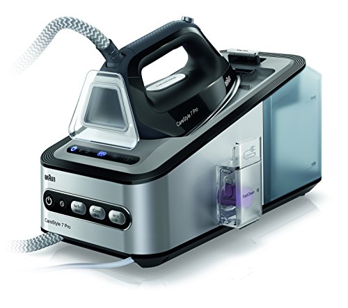 Braun Carestyle 7 IS7056BK - Centro de planchado, 2400 W, suela bidireccional eloxal 3 d, depósito extraíble 2 L, golpe de vapor 450 g/min, tecnología Icare